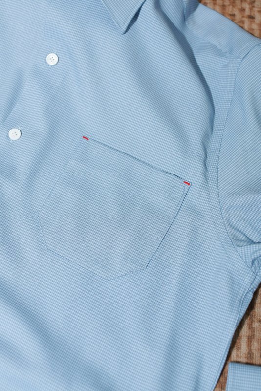 Kiton 남성 울 천조 무늬 긴팔 셔츠 001-216181