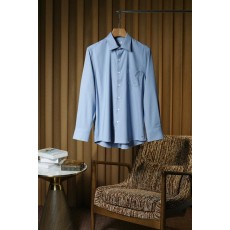 Kiton 남성 울 천조 무늬 긴팔 셔츠 001-216181
