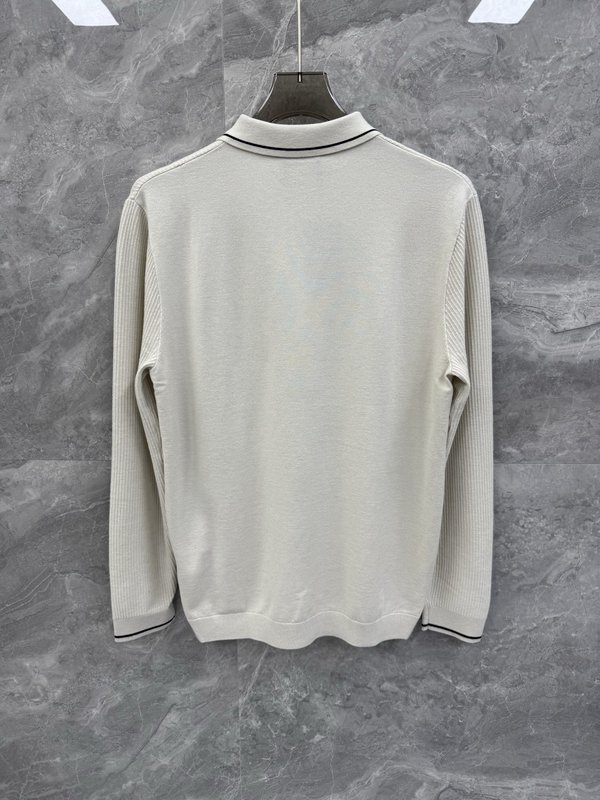 Kiton 고급 비즈니스 울 블렌드 니트 001-216189