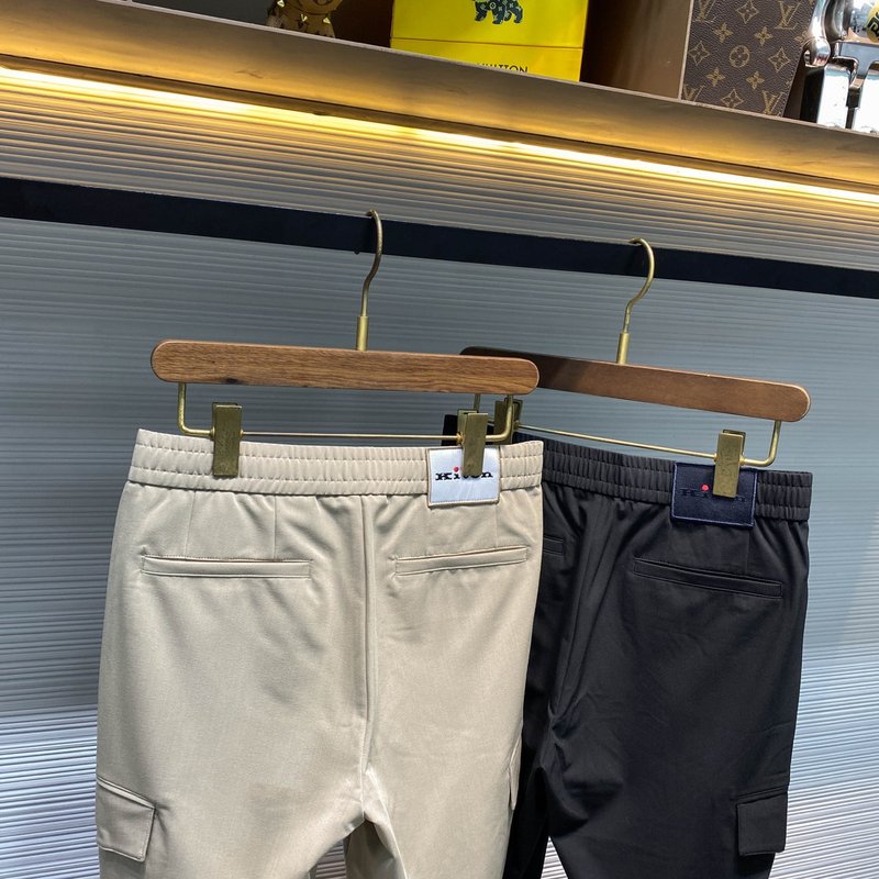 Kiton 가을 겨울 사선 면 스트레이트 캐주얼 팬츠 001-216193