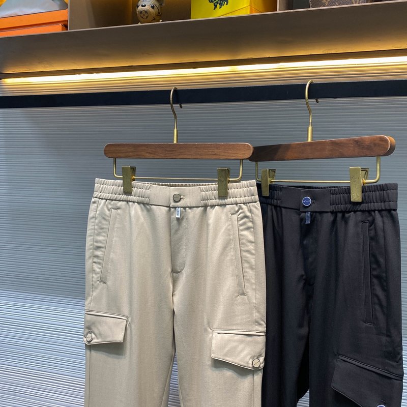 Kiton 가을 겨울 사선 면 스트레이트 캐주얼 팬츠 001-216193