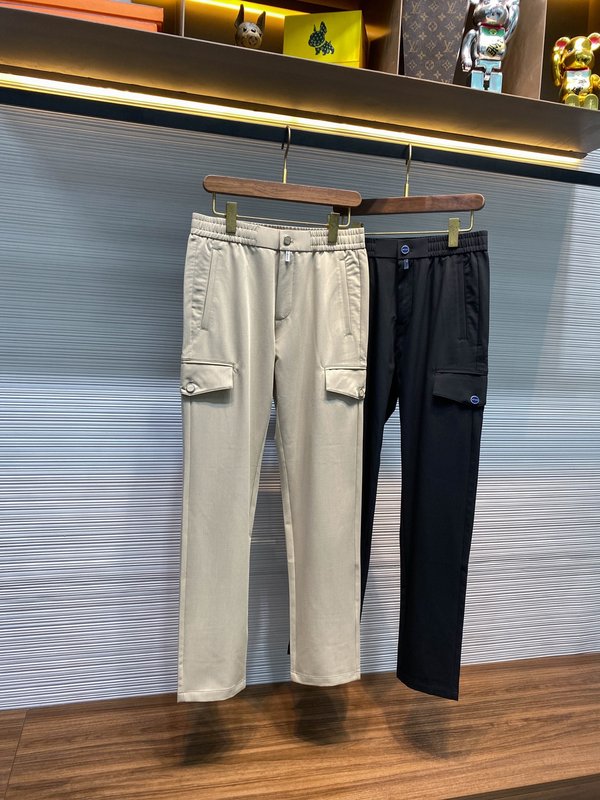 Kiton 가을 겨울 사선 면 스트레이트 캐주얼 팬츠 001-216193