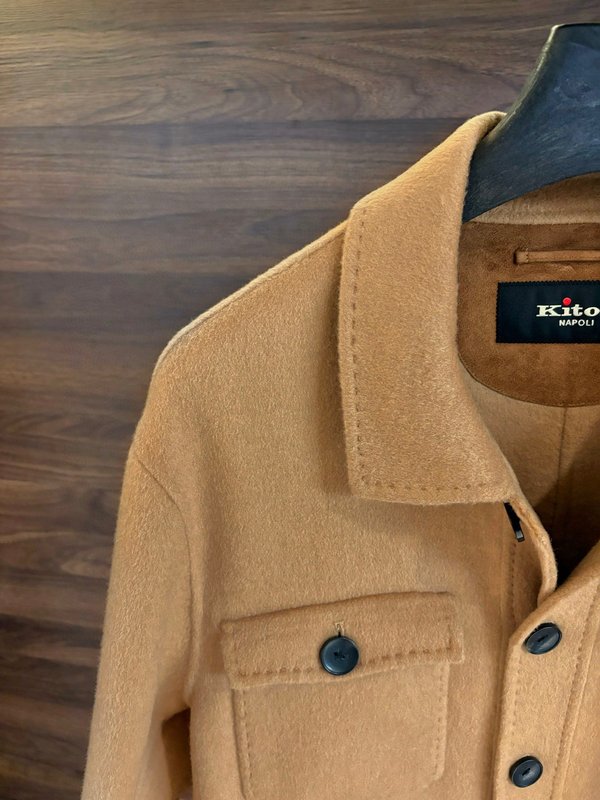 Kiton 울 캐시미어 혼방 남성 셔츠 자켓 001-216208