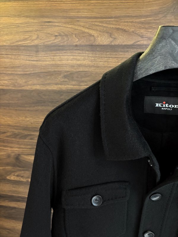 Kiton 울 캐시미어 혼방 남성 셔츠 자켓 001-216209
