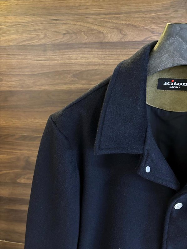 Kiton 울 캐시미어 혼방 남성 셔츠 자켓 001-216210