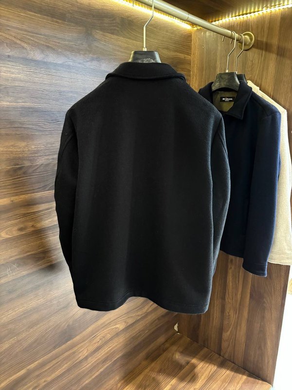 Kiton 울 캐시미어 혼방 남성 셔츠 자켓 001-216211