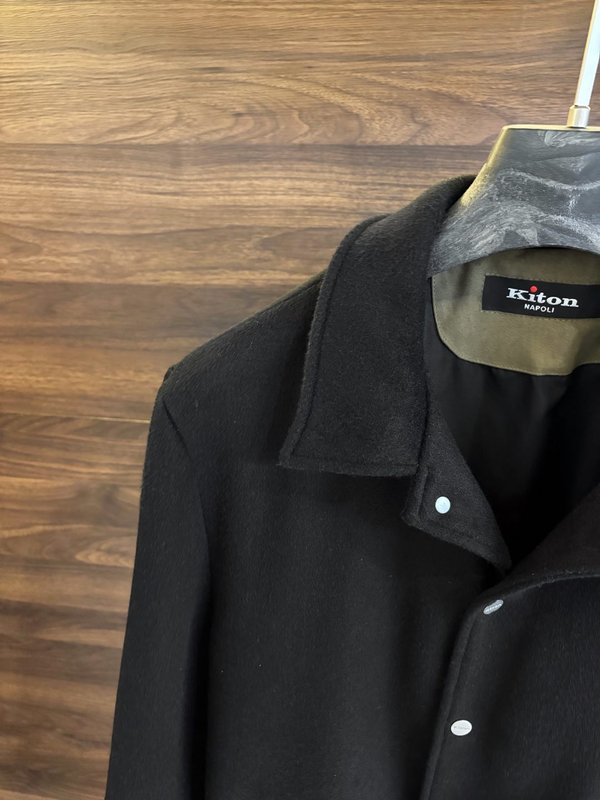 Kiton 울 캐시미어 혼방 남성 셔츠 자켓 001-216211
