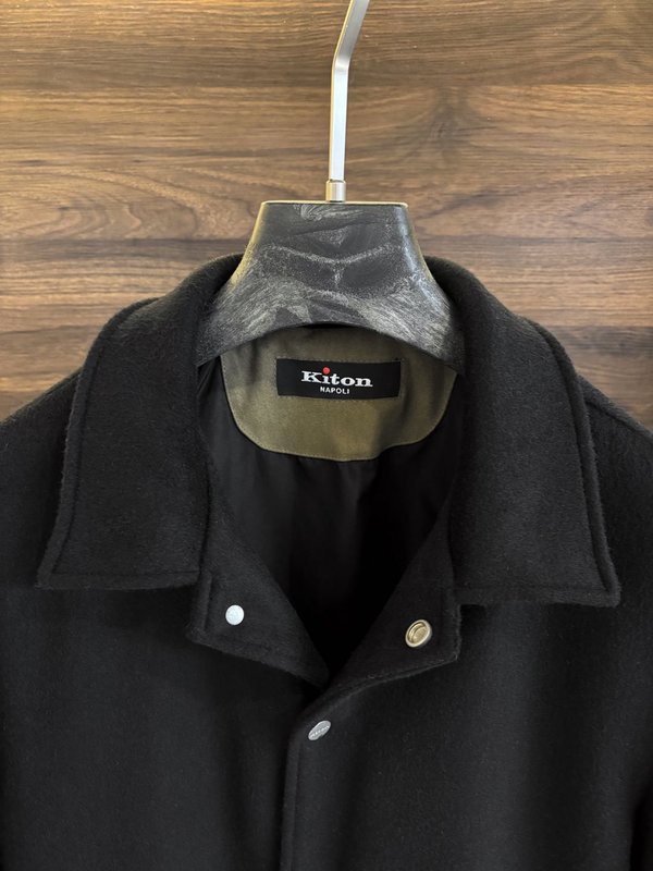 Kiton 울 캐시미어 혼방 남성 셔츠 자켓 001-216211