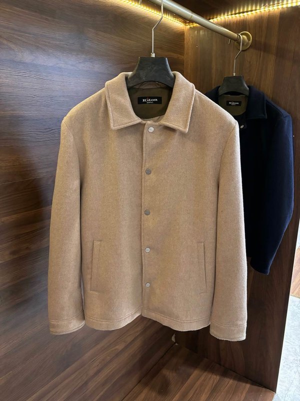 Kiton 남성 울 캐시미어 혼방 셔츠 자켓 001-216212