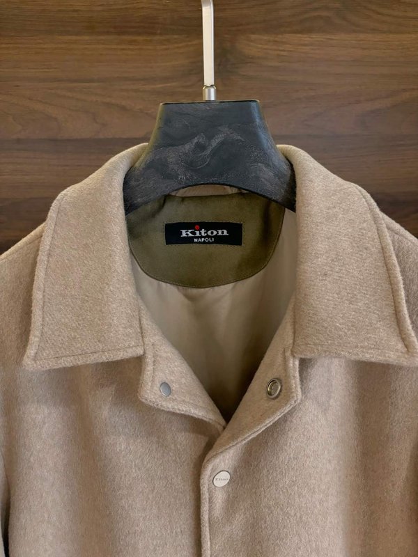 Kiton 남성 울 캐시미어 혼방 셔츠 자켓 001-216212