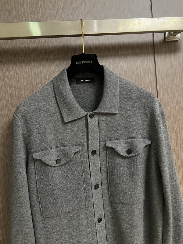 Kiton 가을 겨울 울 플립 칼라 자켓 아우터 001-216214