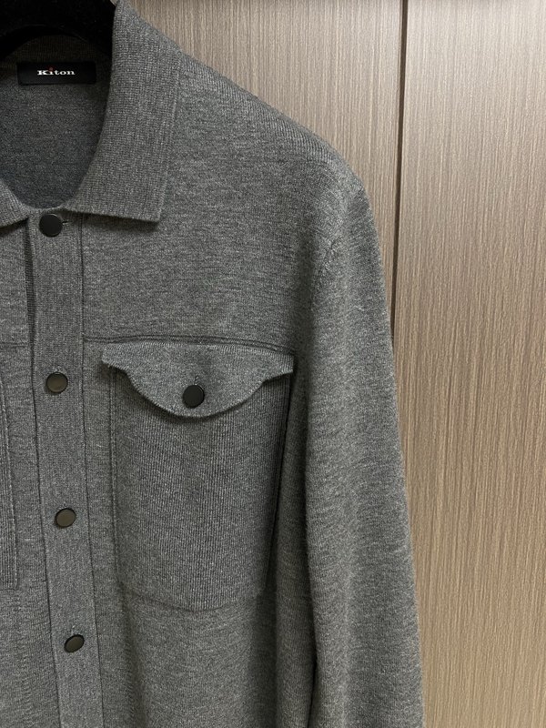 Kiton 가을 겨울 울 플립 칼라 자켓 아우터 001-216214