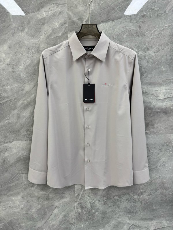 Kiton 남성 비즈니스 캐주얼 면 셔츠 001-216234