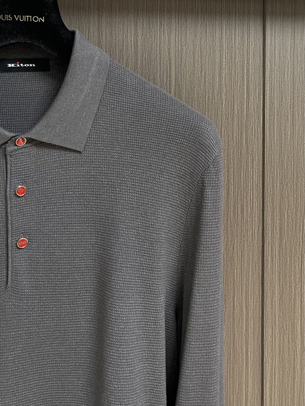 Kiton 3 버튼 라펠 니트 긴팔 스웨터 001-216236