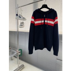 Kiton 가을 겨울 울 혼방 지퍼 후드 가디건 001-216265