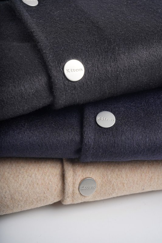 Kiton 울 캐시미어 혼방 남성 셔츠 자켓 001-216268