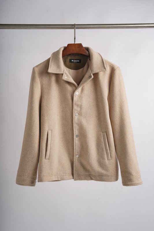 Kiton 울 캐시미어 혼방 남성 셔츠 자켓 001-216268