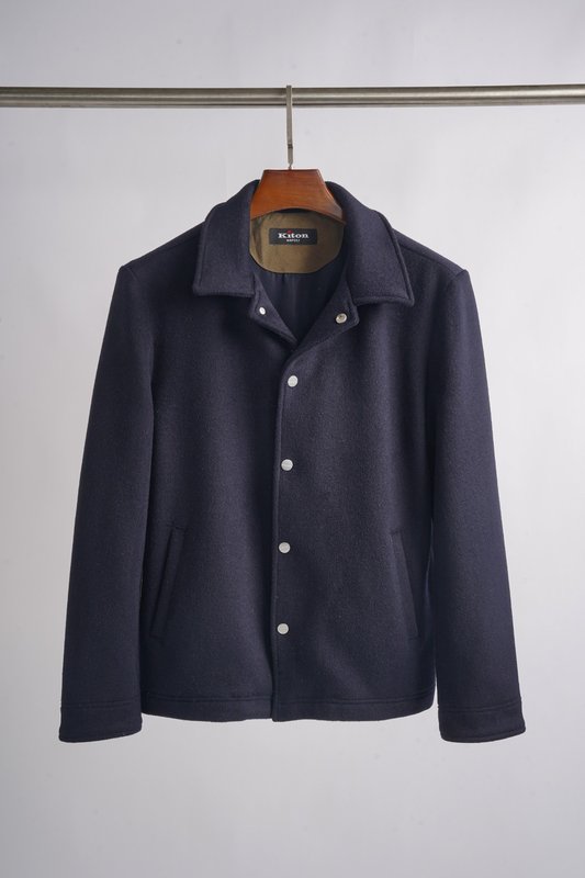 Kiton 울 캐시미어 혼방 남성 셔츠 자켓 001-216268