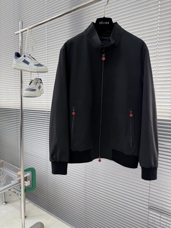 Kiton 가을 겨울 패션 스탠드 칼라 자켓 001-216276