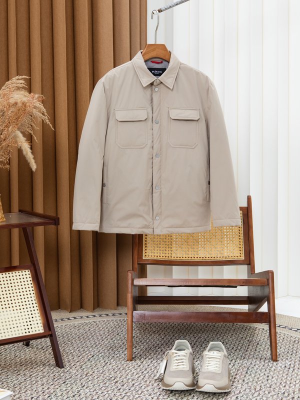Kiton 남성 셔츠형 보온 패딩 자켓 001-216303