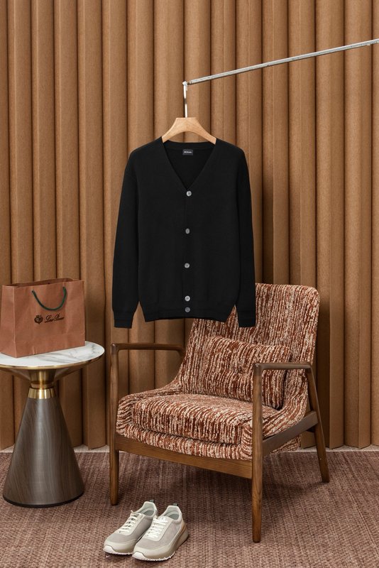 Kiton 남성 V 넥 코튼 카디건 니트 001-216305