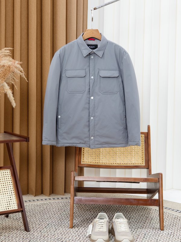 Kiton 가을 겨울 남성용 셔츠 스타일 보온 패딩 재 001-216309