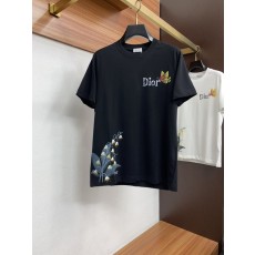 루이비통 남성 순면 핸드페인팅 로고 라운드넥 반팔 티셔 001-216329
