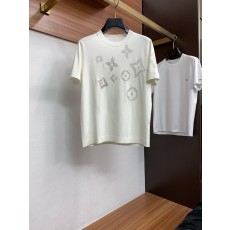 루이비통 남성 심플 라운드넥 니트 반팔 티셔츠 001-216332