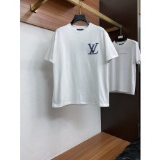 루이비통 남성 코튼 라운드넥 반팔 티셔츠 001-216334