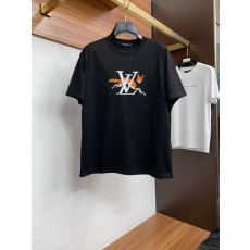 루이비통 남성 순면 라운드넥 반팔 티셔츠 001-216342