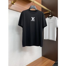 루이비통 남성 머서라이즈드 코튼 라운드 넥 반팔 티셔츠 001-216344