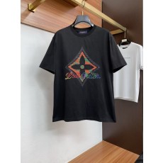 루이비통 남성 면 라운드넥 반팔 티셔츠 001-216345