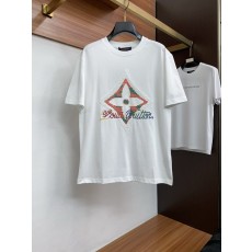 루이비통 남성 순면 라운드넥 반팔 티셔츠 001-216346