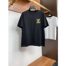 루이비통 남성 코튼 라운드넥 반팔 티셔츠 001-216348