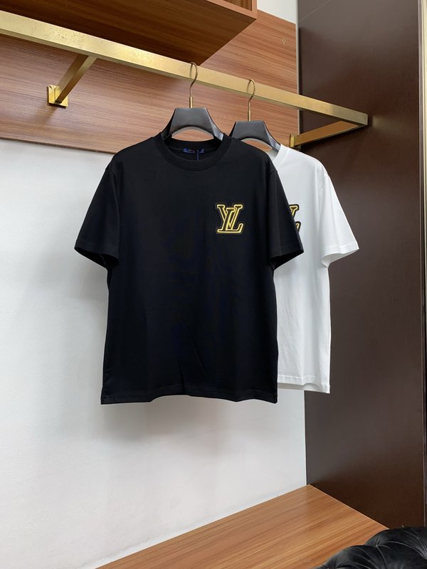 루이비통 남성 면 라운드넥 반팔 티셔츠 001-216349