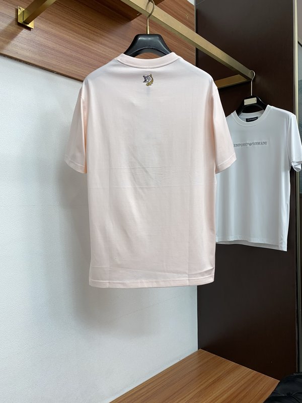 루이비통 남성 시어커 면 라운드넥 반팔 티셔츠 001-216356