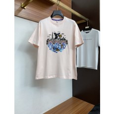 루이비통 남성 시어커 면 라운드넥 반팔 티셔츠 001-216356