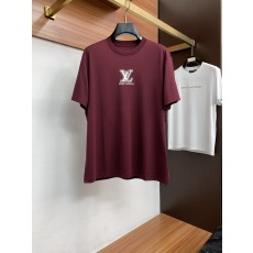 루이비통 남성 머서라이즈드 코튼 라운드넥 반팔 티셔츠 001-216358