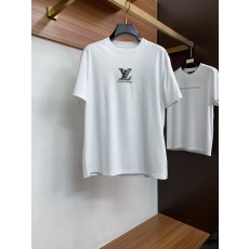 루이비통 남성 머서라이즈드 코튼 라운드넥 반팔 티셔츠 001-216359