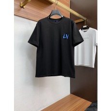 루이비통 남성 순면 라운드넥 반팔 티셔츠 001-216370