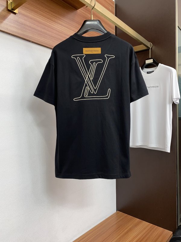루이비통 남성 코튼 라운드넥 반팔 티셔츠 001-216375