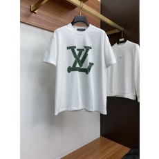 루이비통 남성 순면 라운드넥 반팔 티셔츠 001-216383