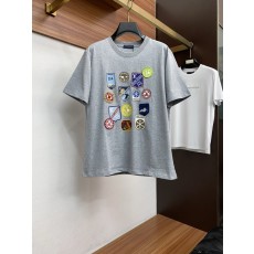 루이비통 남성 순면 라운드넥 반팔 티셔츠 001-216386