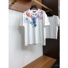 루이비통 남성 면 라운드넥 반팔 티셔츠 001-216395