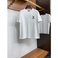 루이비통 남성 순면 라운드넥 반팔 티셔츠 001-216409
