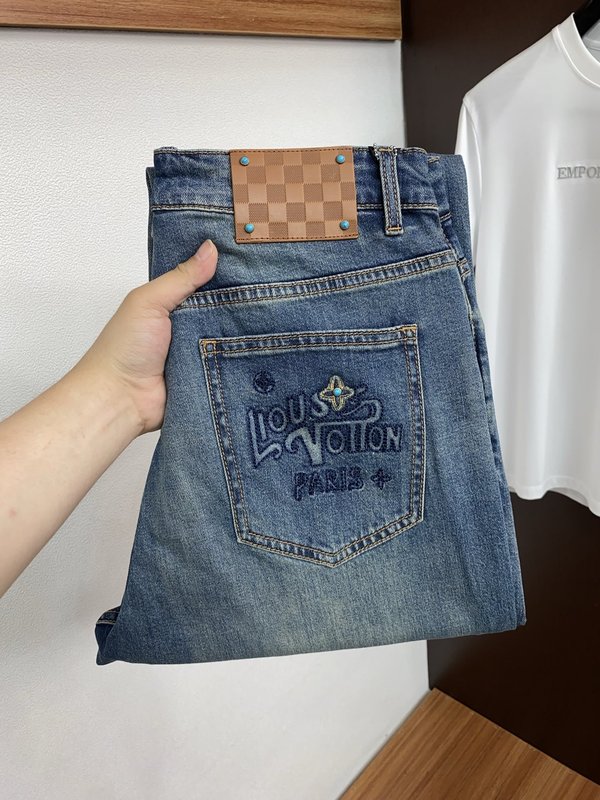 루이비통 남성용 고탄력 수입 데님 팬츠 001-216435