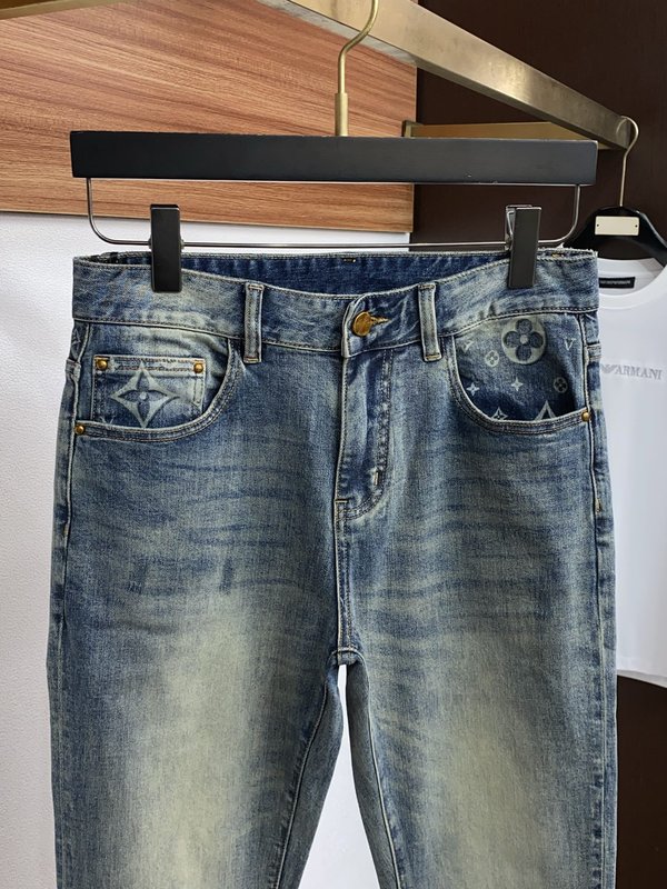 루이비통 남성용 고탄력 수입 데님 팬츠 001-216436