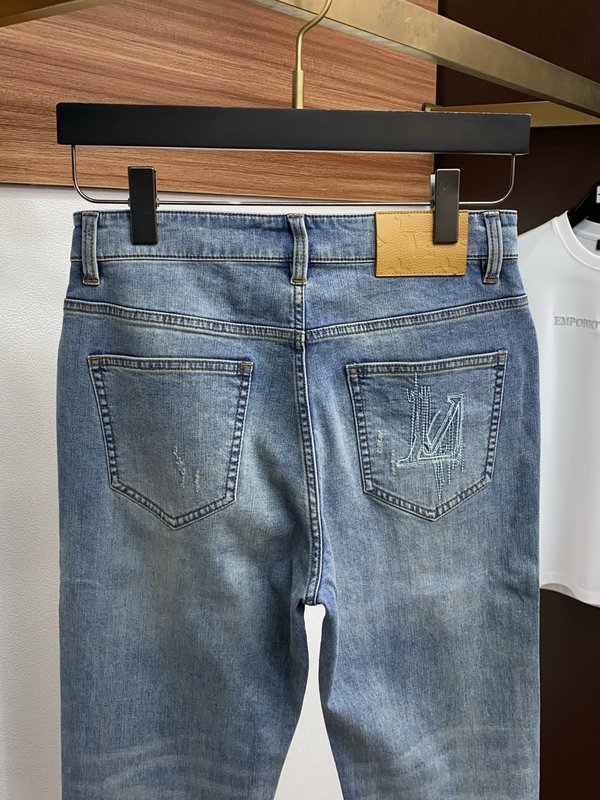 루이비통 남성용 고탄력 수입 데님 팬츠 001-216449