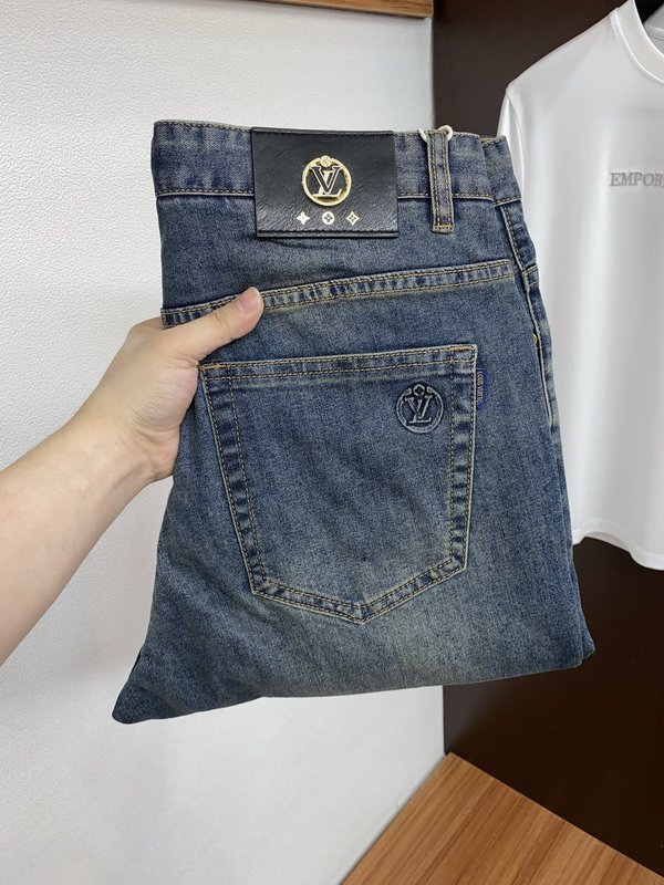 루이비통 남성 슬림 스트레이트 진 001-216451