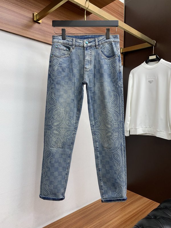 루이비통早春 하이스트레치 수입 데님 팬츠 001-216453